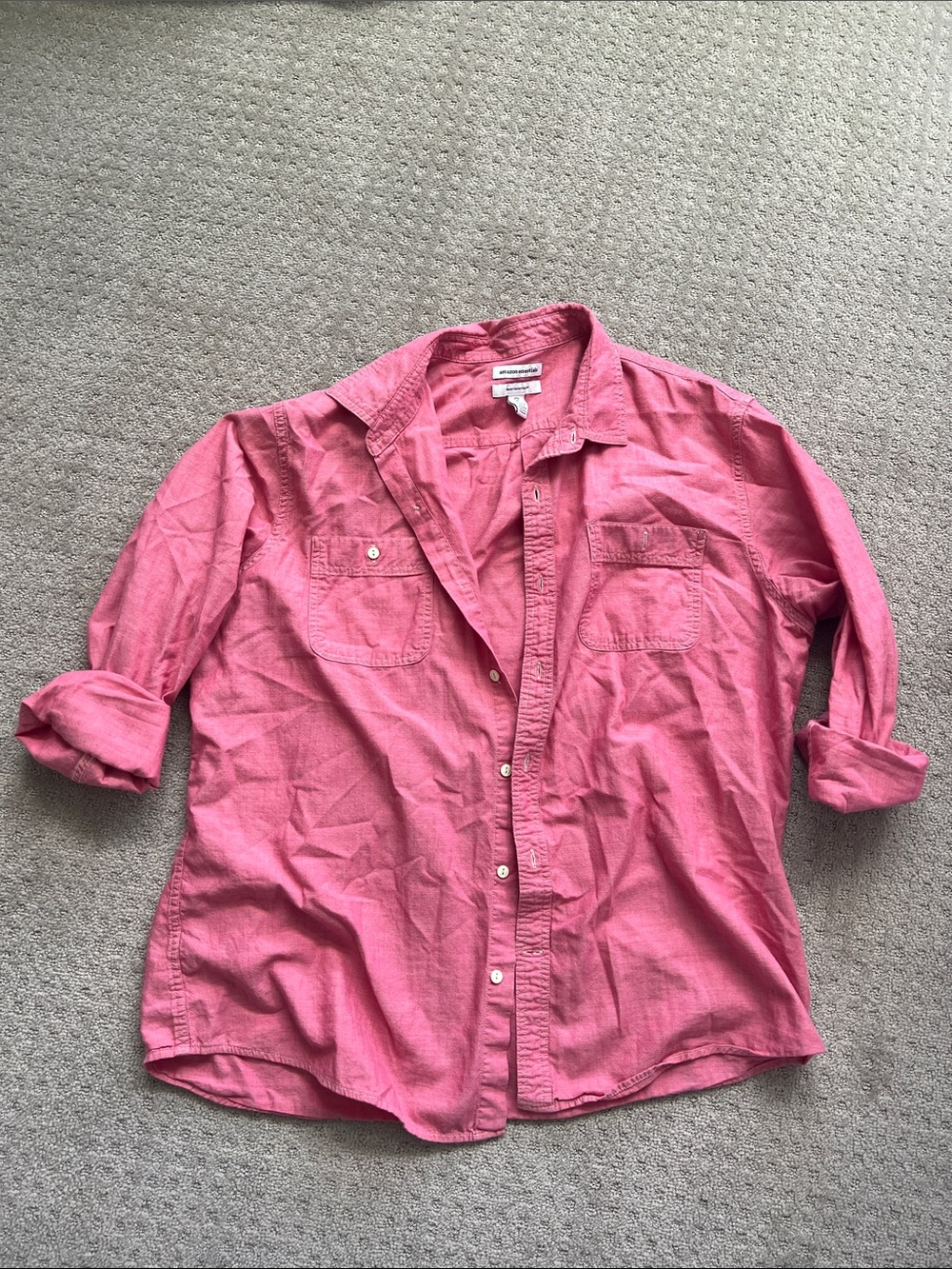 Amazon Essentials Men's Casual Button-Down Shirt in Pink